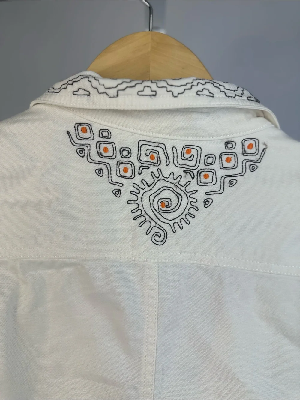 Embroidered Blazer Ivory Boho Western Jacket, Fall Layering